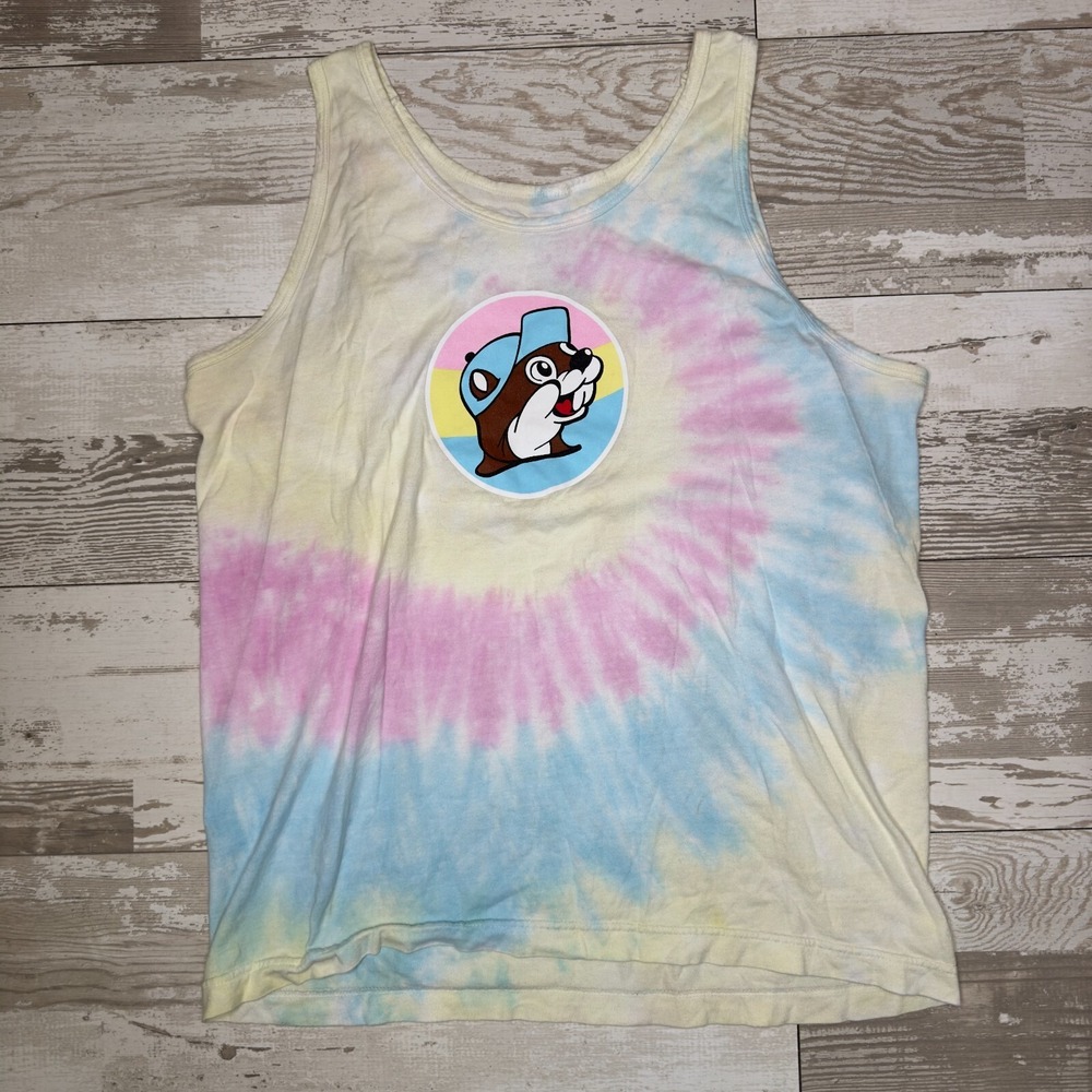 Buc-ee's Women's Tie Dye Tank Top‎ Size Medium Multicolor Cotton Sleeveless